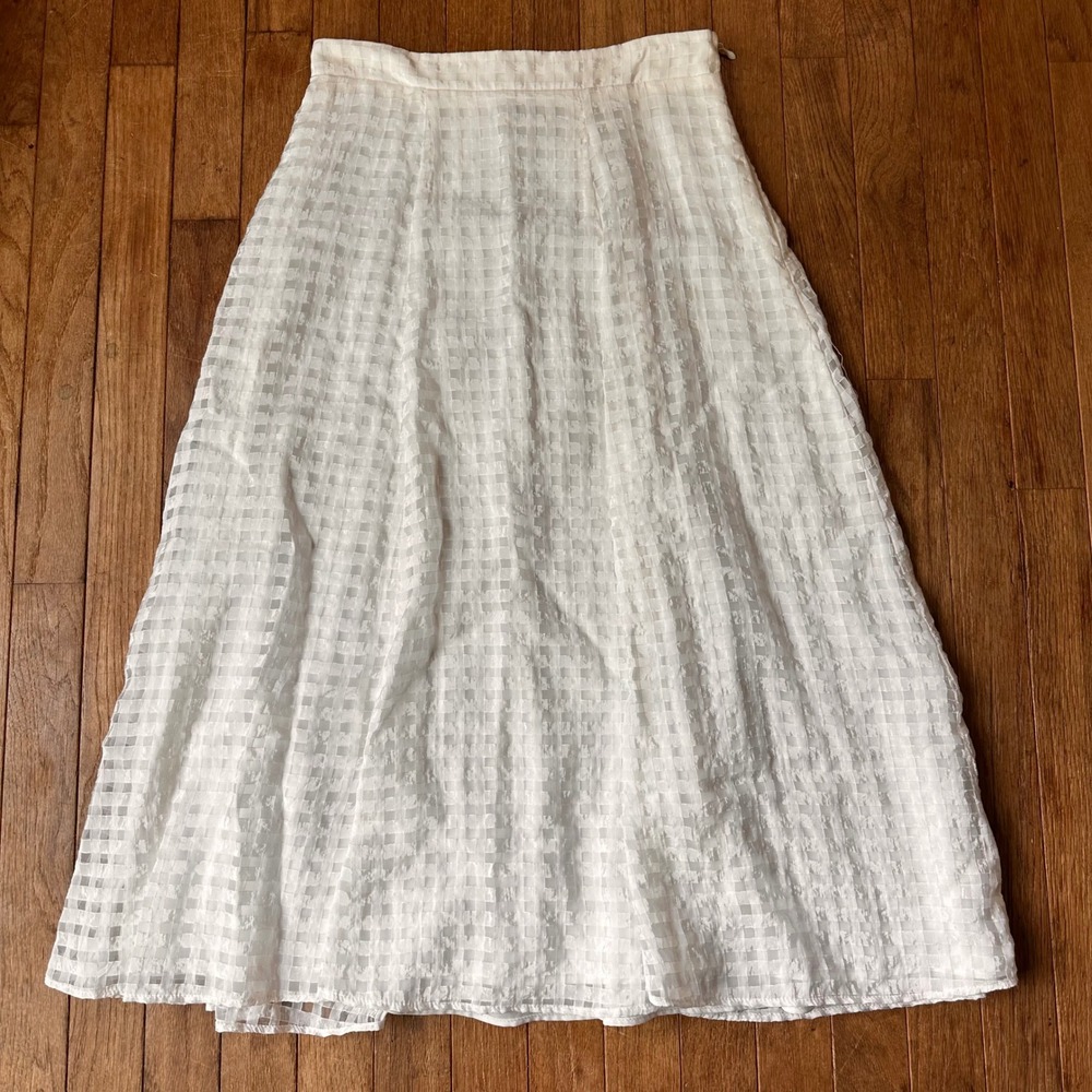 Show Me Your Mumu Coquette Midi‎ Skirt Womens Medium Gingham Check White Modern